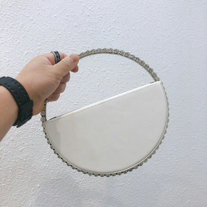Crystal Diamond-encrusted round clutch lady handbag fashion dinner bag