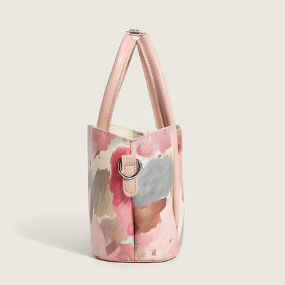 New Trendy Floral Printing Bag All-match Women Hand Bag Sets High Quality Soft PU Leather Ladies Crossbody Bag
