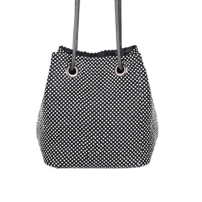 Luxury Banquet Bag With Diamonds Women Rhinestone Bucket Clutch Bag Golden Evening Purse sac a bandouliere