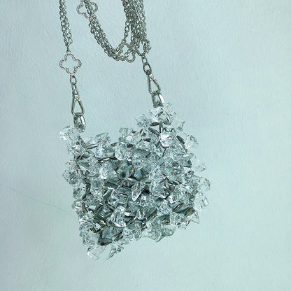 Wedding Clutch Mini Acrylic Crystal Glass Chain Bag 2026 Handmade Beaded Messenger Transparent Phone Bag