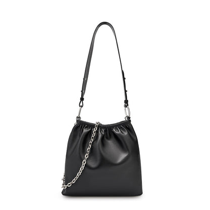 Spring 2026 genuine leather hand bag women real cowhide leather shoulder tote bag with chain ladies bag