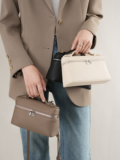 New Designer Real Leather Cowhide Linen Box Clutch Tote Women’s Crossbody Shoulder Bag Purse Cute