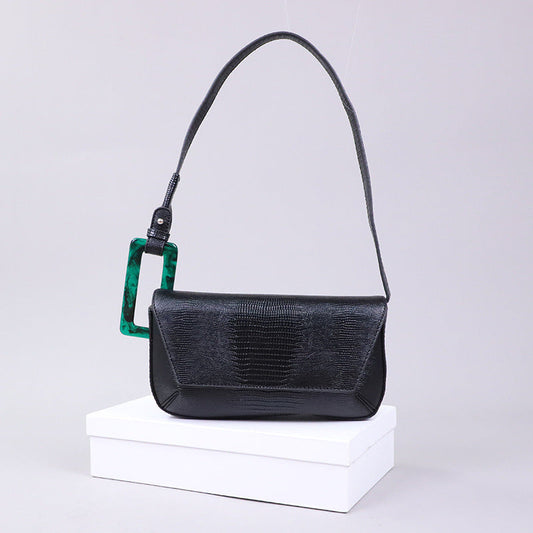 Ladies Chic Bag Special Resin Decoration Design Fashion PU Leather Square Shoulder Bag for Women Handbag