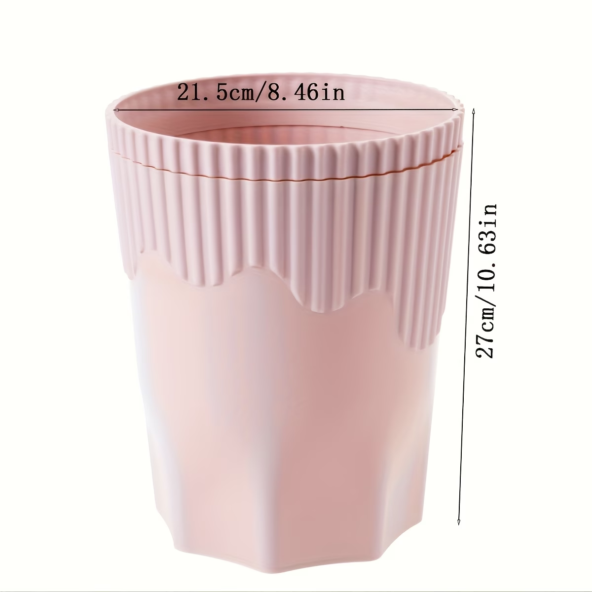 Modern Nordic style push-lock lidless foot-operated trash can