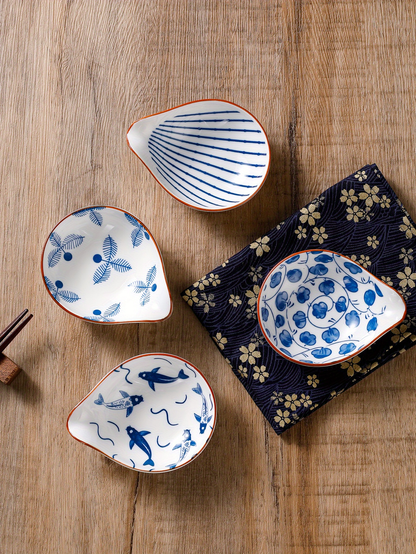 Japanese-style porcelain condiment dish, household soy sauce dish, vinegar dish