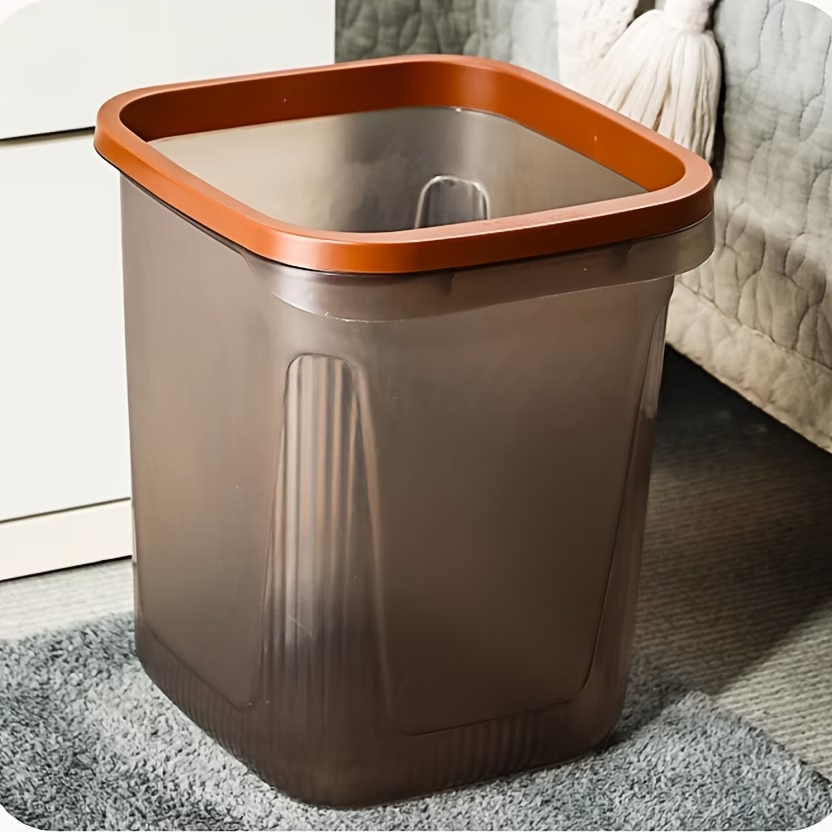 Two heavy-duty plastic trash cans - odor-proof and leak-proof cylindrical trash cans