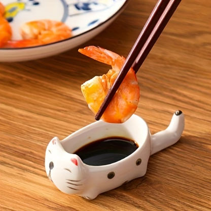 2-piece cat ceramic condiment dish set