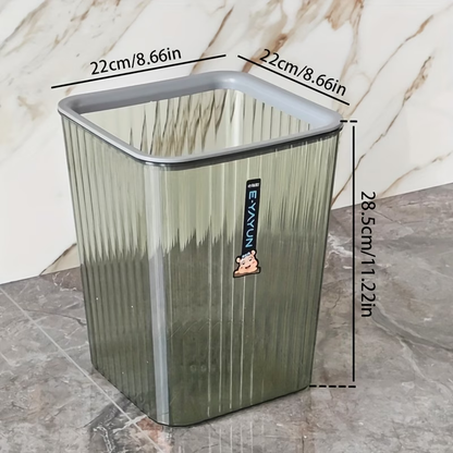 Large capacity trash can / Beautiful and simple pleated design / Plastic waste paper bin