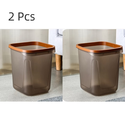 Two heavy-duty plastic trash cans - odor-proof and leak-proof cylindrical trash cans