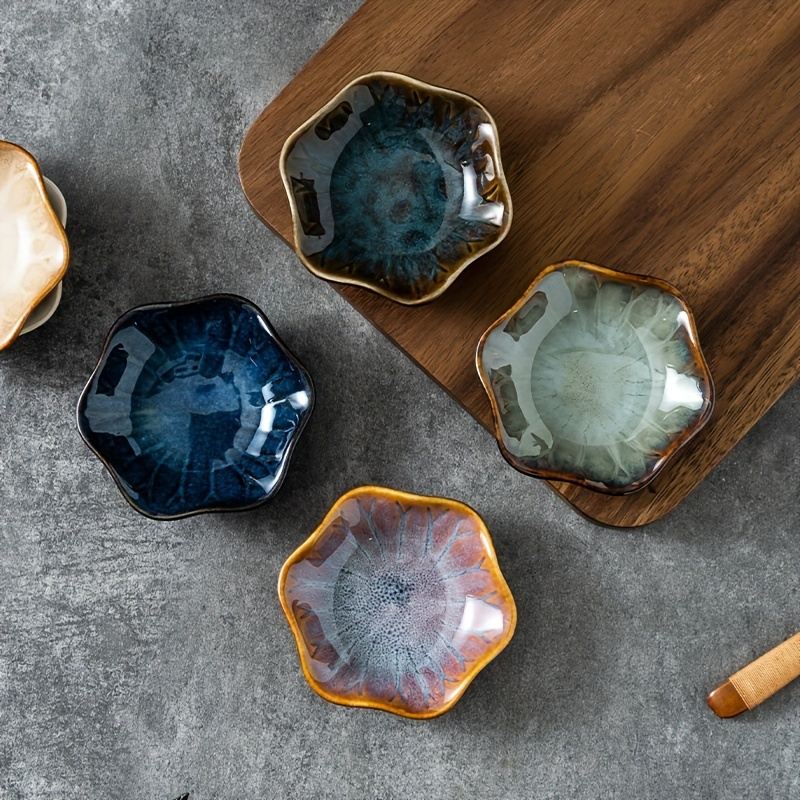 4/6-piece set of kiln-fired Japanese ceramic sauce dishes and condiment dishes