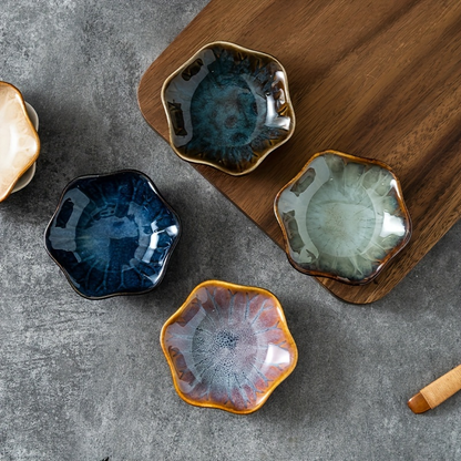 4/6-piece set of kiln-fired Japanese ceramic sauce dishes and condiment dishes